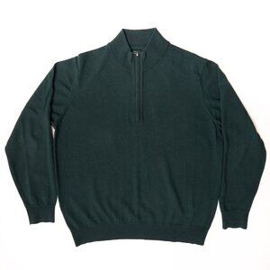 Bobby Jones 100% Extra Fine Marino Wool Zip Sweater Men's Large NICE & Excellent